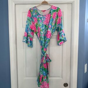 EUC- Lilly Pulitzer Kassi Dress in Zanzibar Blue Bunny Business - XL